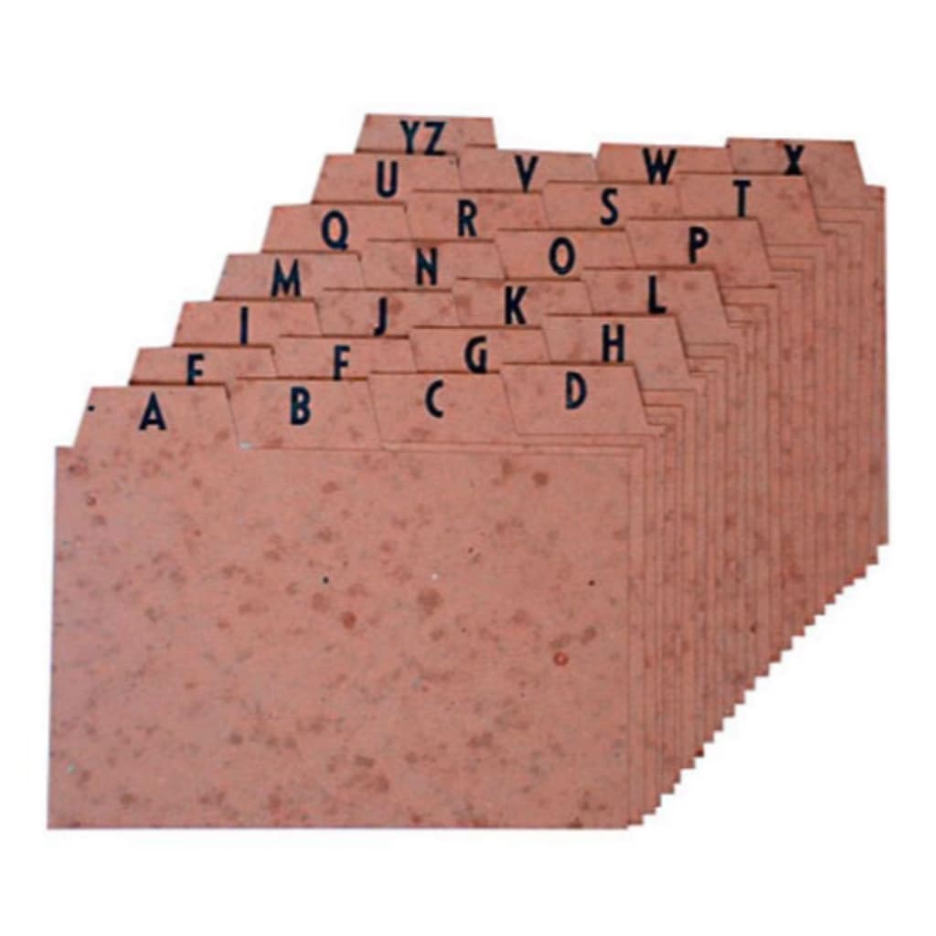 Índice Fichas Alfabético A-z Para Fichário 3x5 4x6 5x8 6x9 Separadores papel kraft