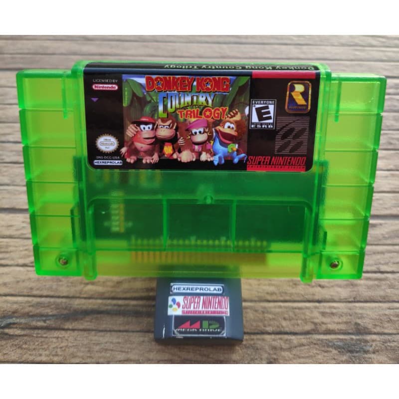 Donkey Kong Trilogia Super Nintendo todos eles salvando.