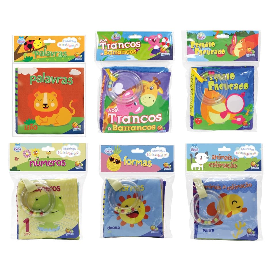 Livro em tecido - Palavrinhas Aconchegantes - com chocalho