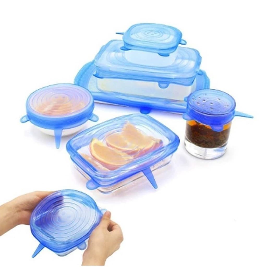 Kit Tampa De Silicone Reutilizável Com 6 Unidades