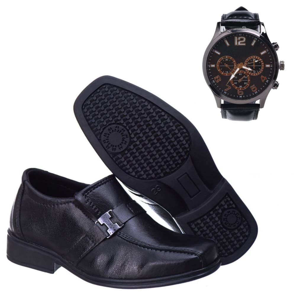 Sapato Infantil Social Masculino + Relogio