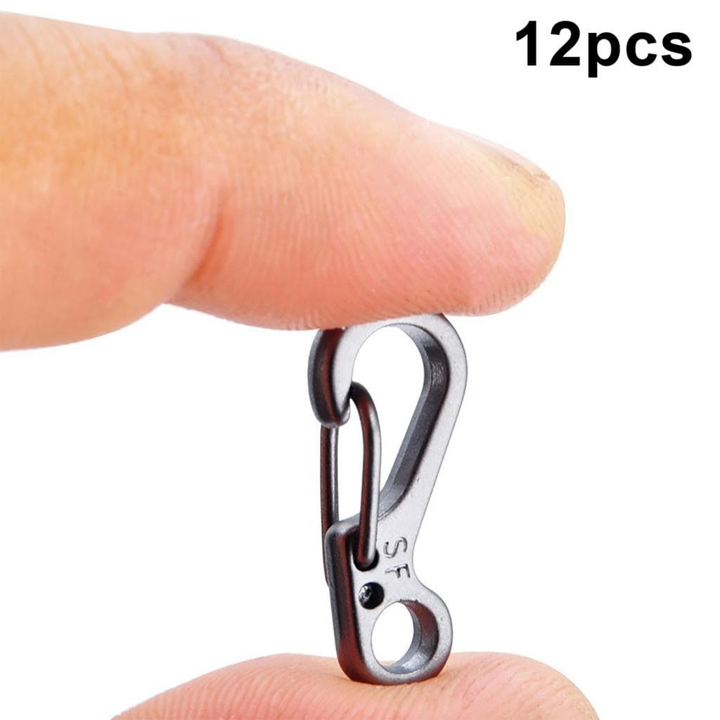 Kit 12 Mini Mosquetão Pequeno 25mm Alumínio Chaveiro P/ Chaves Canivete Promo