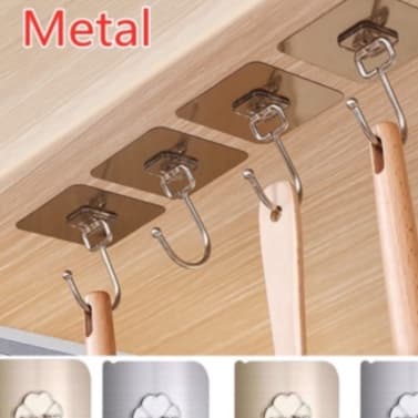 10 Peças Gancho Adesivo, Parede Multifuncional Autocolante Casa Cozinha Quarto Banheiro Organizado,Suporta 10 KG