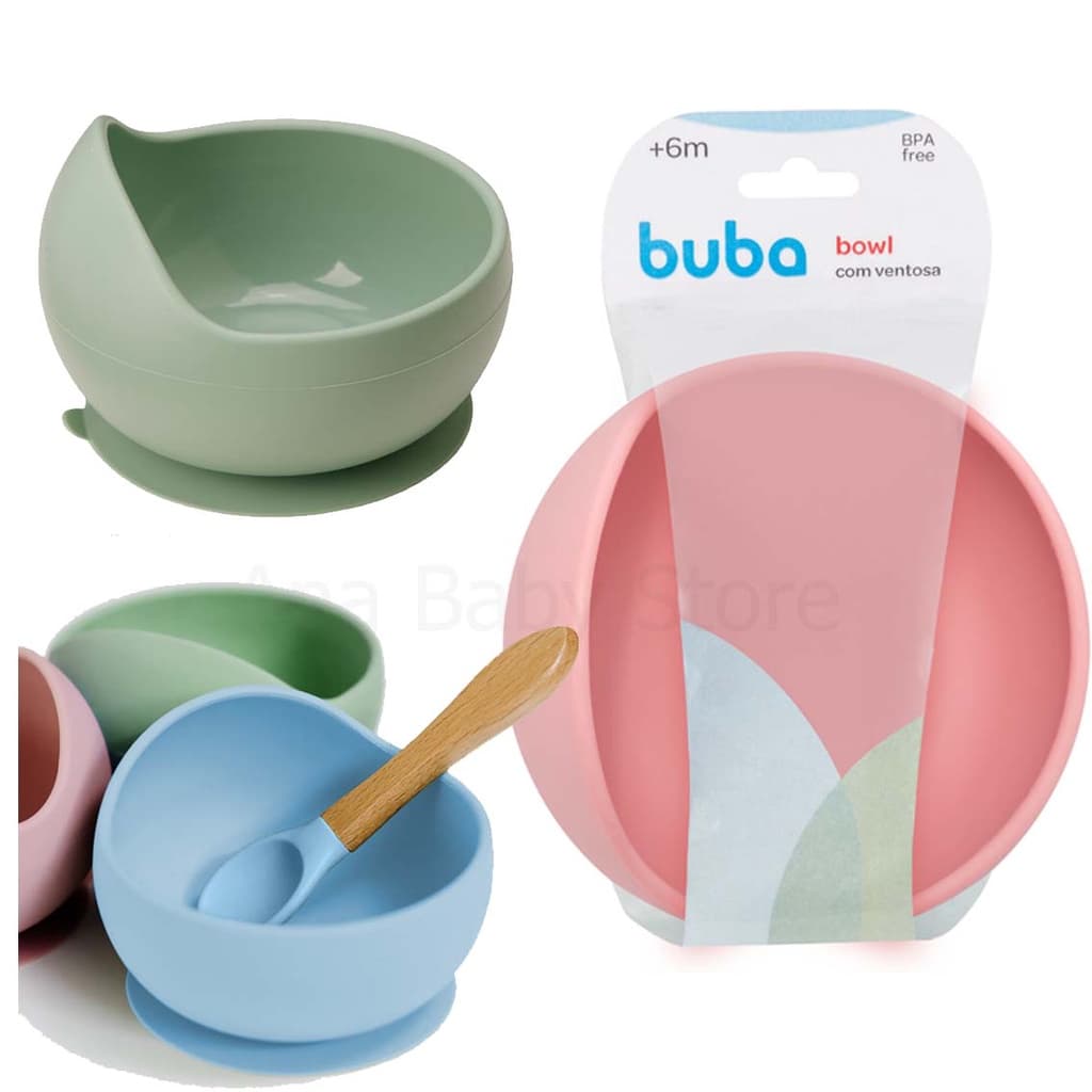 Bowl Silicone Com Ventosa Tigela Introducao Alimentar Buba prato fundo buba