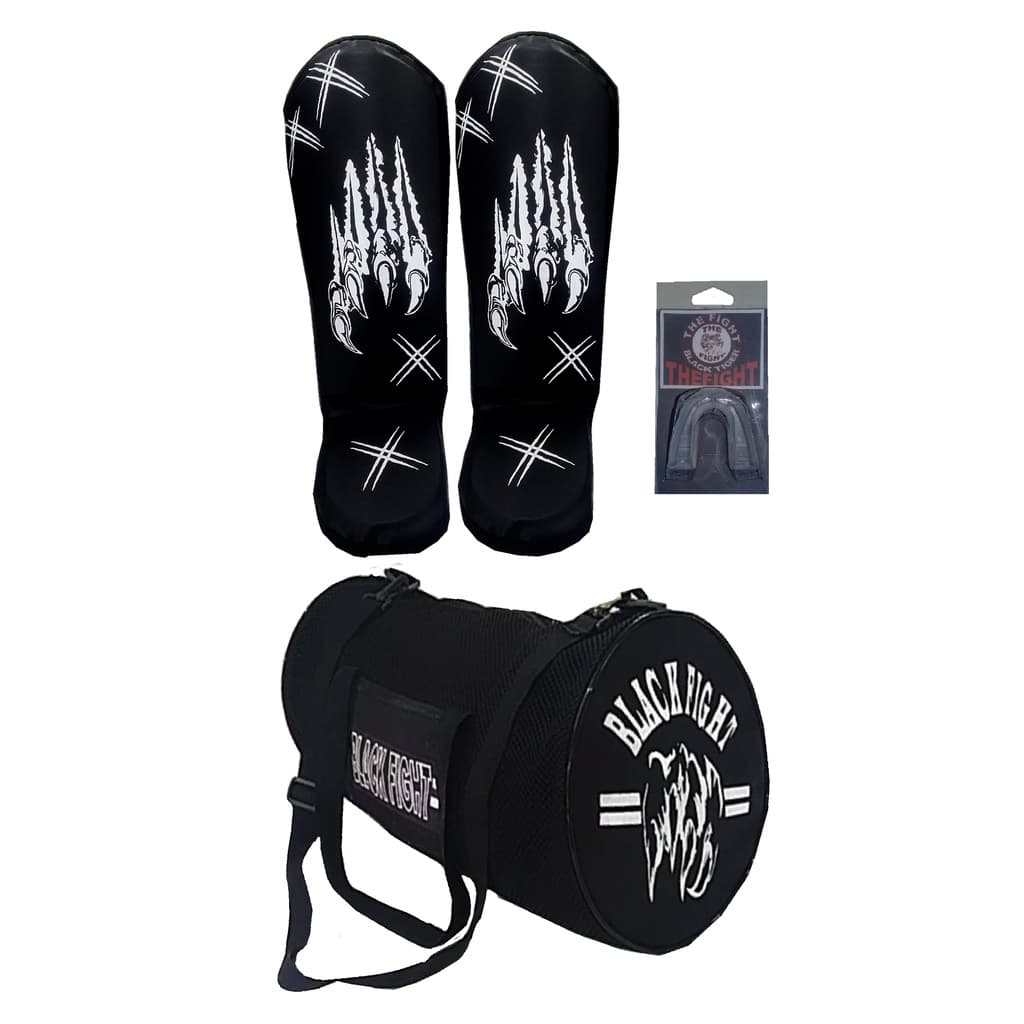 Kit,MuayThai,Caneleira,Bolsa,Bucal.