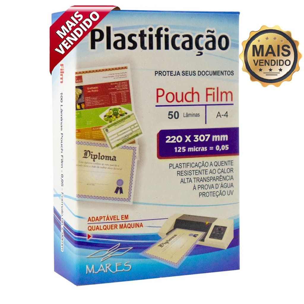 Polaseal A4 50 folhas Plástico para Plastificação Pouch-Film 0,05 220x307