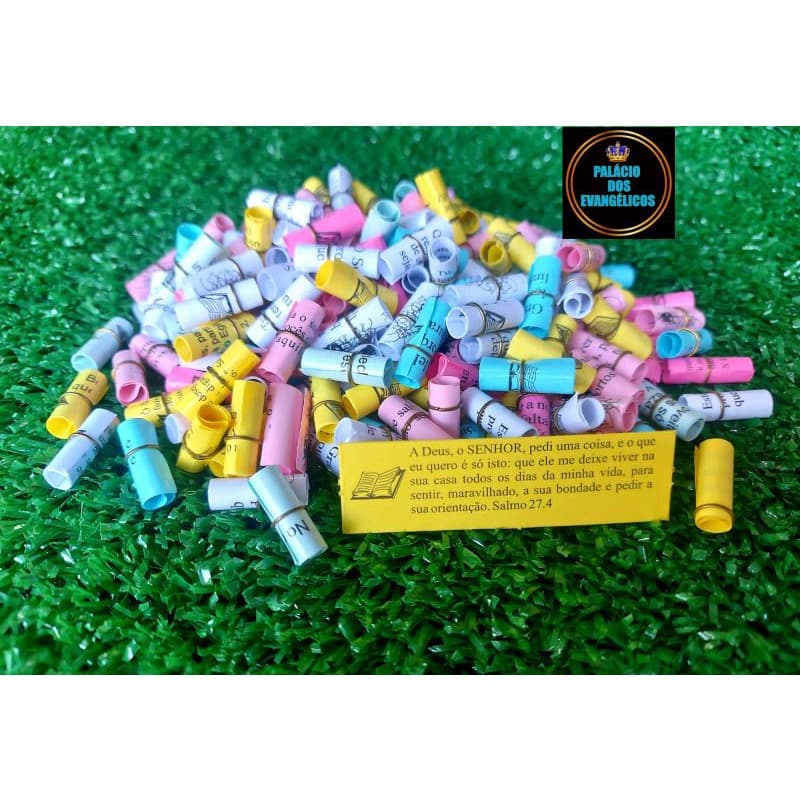 Enroladinho com versículos bíblicos caixinha promessas