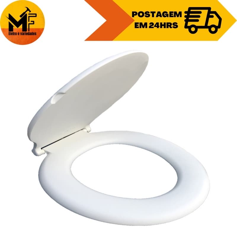 Tampa de Vaso Universal Branca Assento Sanitário Roma Alumasa Compatível com Todos os Vasos