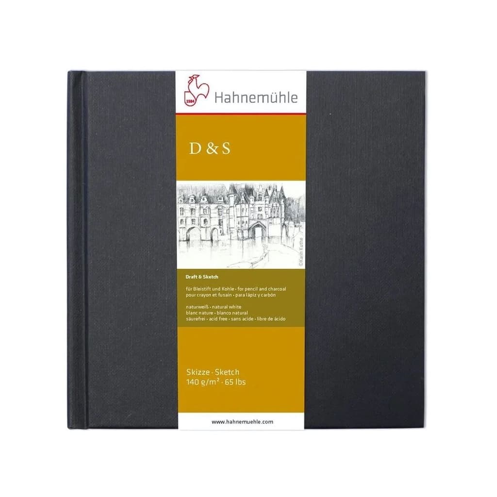 SKETCH BOOK HAHNEMUHLE D&S 25x25 140g/m2 PRETO 80 FOLHAS
