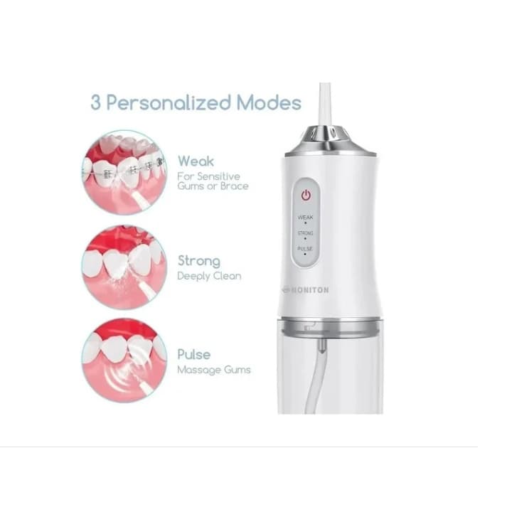 Irrigador Dental Oral Recarregavél 220ml Higiene Limpeza Bucal Portátil Limpador de Dente