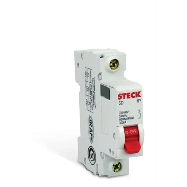 Disjuntor Unipolar Din STECK 02A/04A/06A/10A/16A/20A/25A/32A/40A/50A/63A/70A/80A Curva C