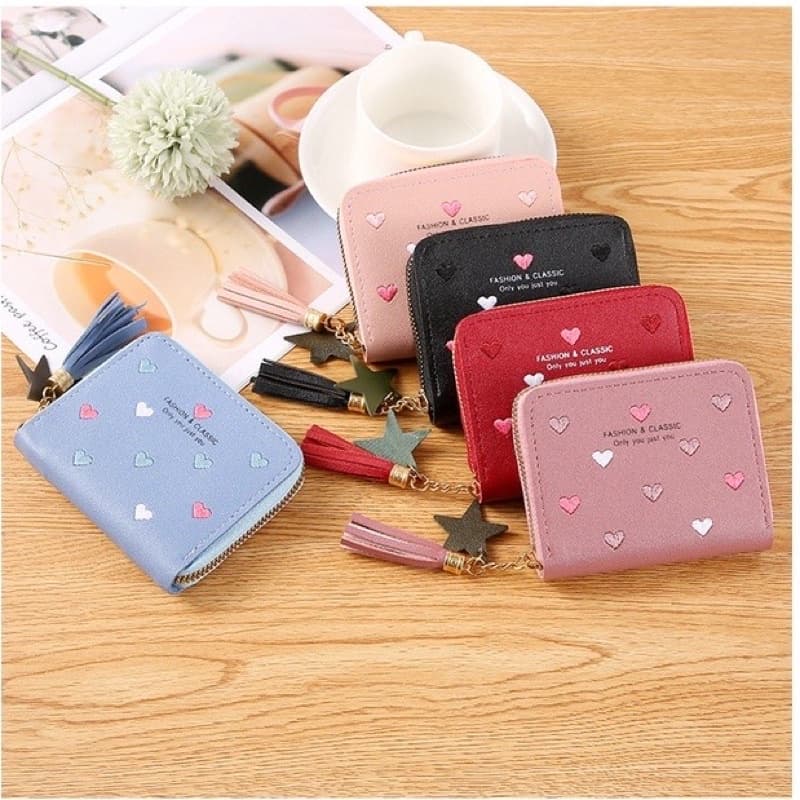 Carteira Feminina Coracao Porta Cartão, Moeda, Dinheiro