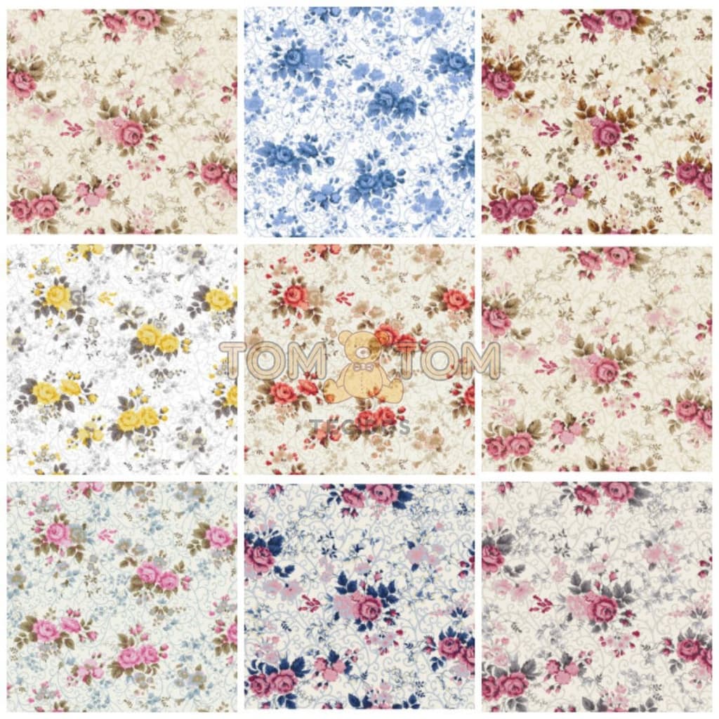 Estampado FERNANDA, Tecidos Caldeira TRICOLINE 100% ALGODÃO 50cm x 1,50m