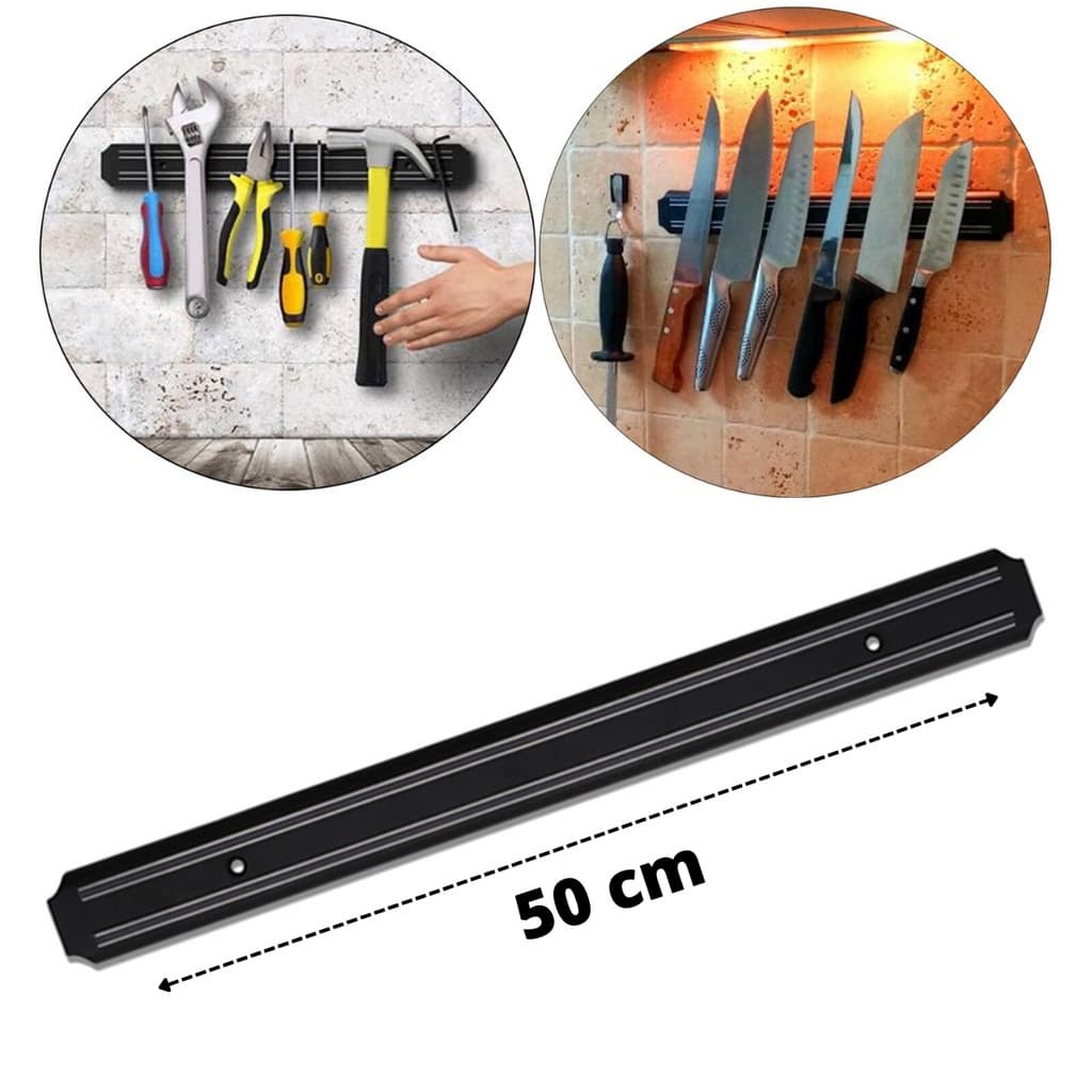 Barra Magnética Imã Suporte Facas Ferramentas Cozinha 50cm MODELO GRANDE