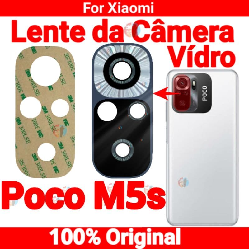 Lente Vidro Camera Traseira Xiaomi Poco M5s Vidrinho Original M5s