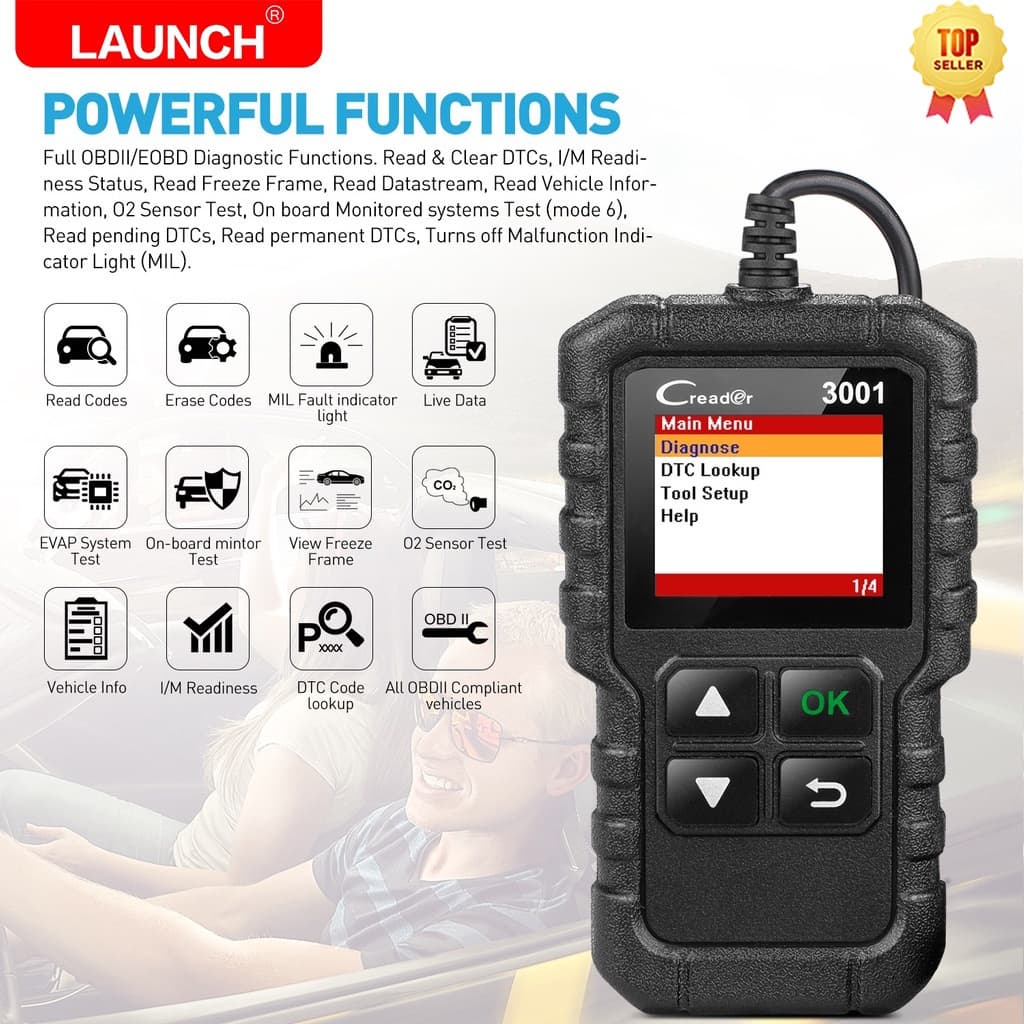 LAUNCH CR3001 car scanner OBD2 Engine scanning tool