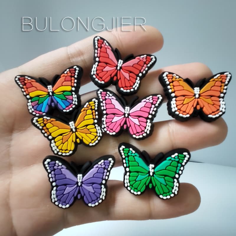 Acessórios para sandálias Colorido Borboleta Diy Sapatos Botão De Encanto