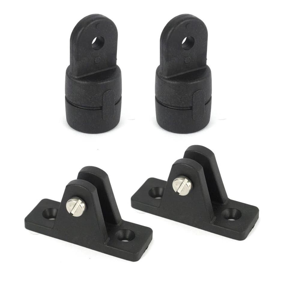 Kit 2 Base + 2 Ponteira P/ Capota Náutica Tubo 7/8 Polegada 22mm p/ Barco Lancha