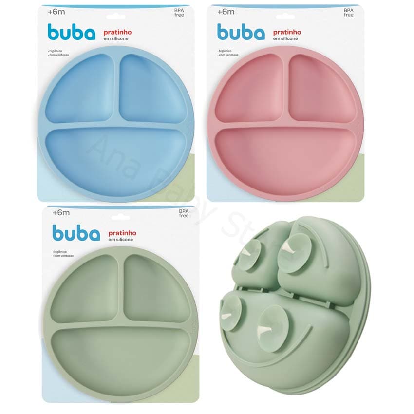 Pratinho Em SIlicone Com Ventosa Buba Macio Lançamento prato com ventosa bebe paro silicone buba