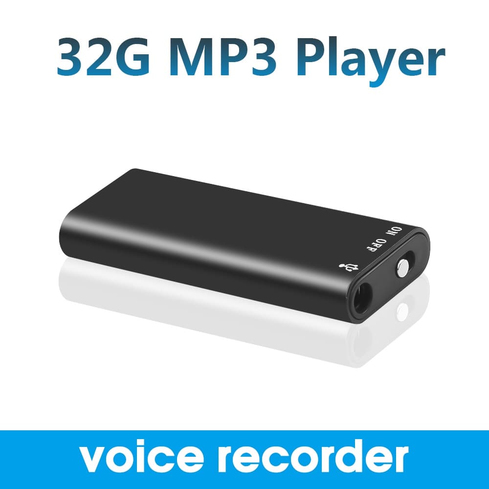 Mini Gravador De Voz Digital Ativado 32GB MP3 Player 3 Em 1 Armazenamento De Memória 192Kbps Gravação WAV
