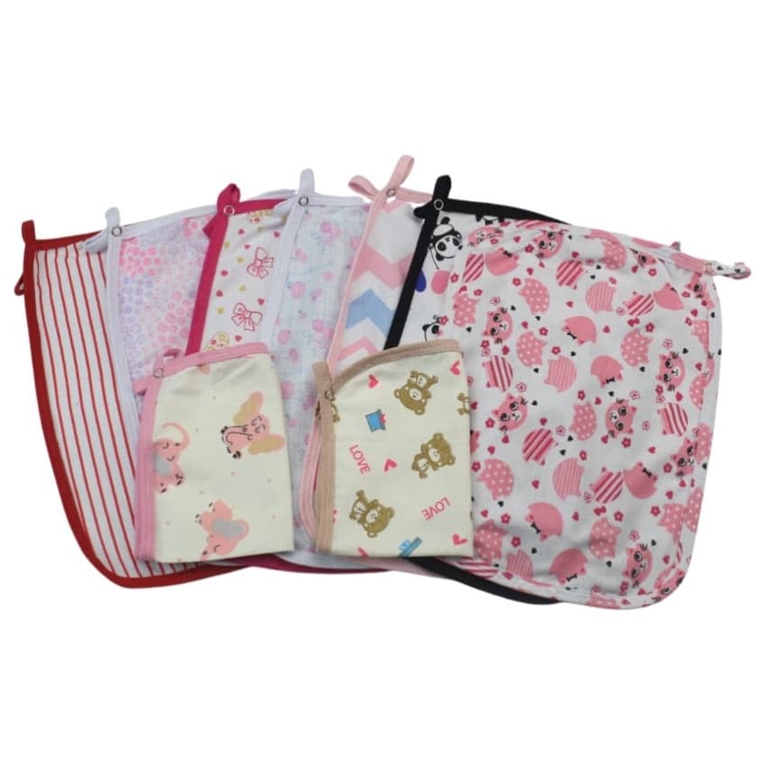 Kit 10 Pano Paninho de Boca Babete com prendedor de chupeta 100% algodão Estampado menina  menino