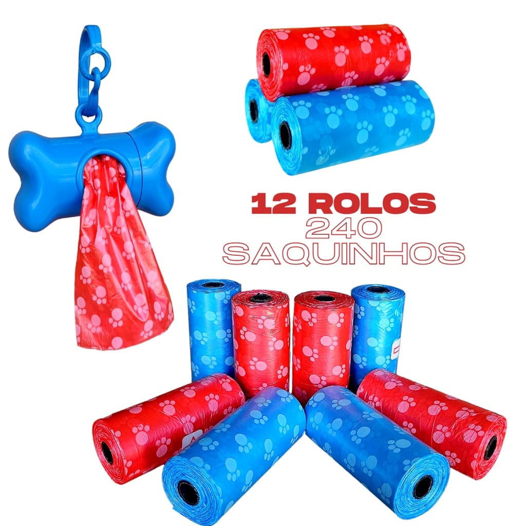 240 saquinhos cata caca 16 Rolos Refil De Saquinhos Cata Caca -240 Saquinhos Coletor