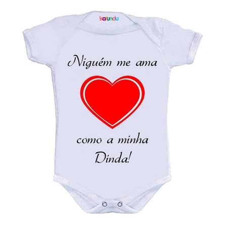 Body Bebê Menino Ninguém Me Ama Como A Dinda