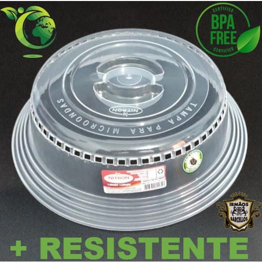 Tampa Para Microondas 7,5x26Cm Plastica - Tampa Protetora Alimento Plástico - Nitron