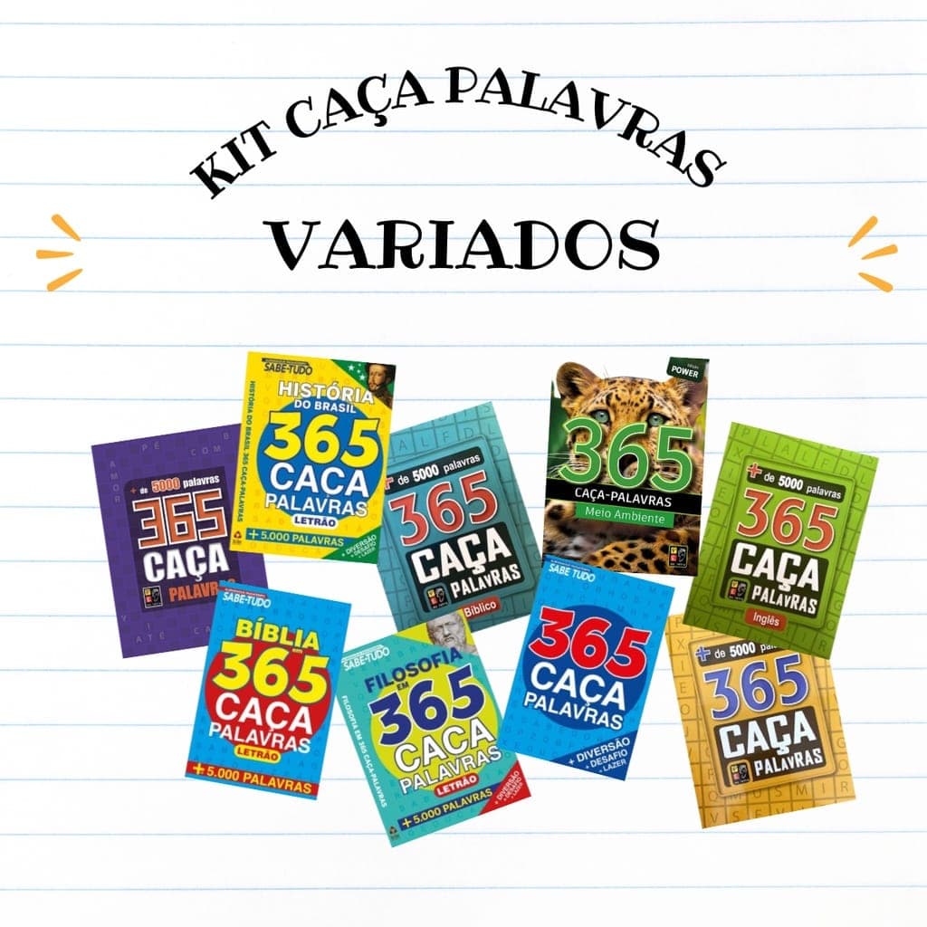 Caça Palavras - Coleção com 4 modelos diferentes