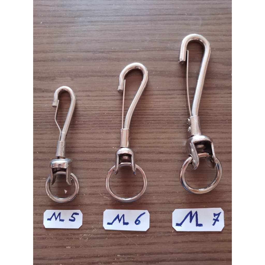 Mosquetão em Ferro Niquelado Reforçado  M5 - M6 - M7