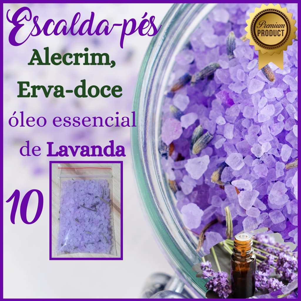 10 a 50 Escalda-pés Lavanda, Alecrim e Erva-doce - Lembrancinhas - Mimo clientes - Sem Etiqueta - Clean Natural