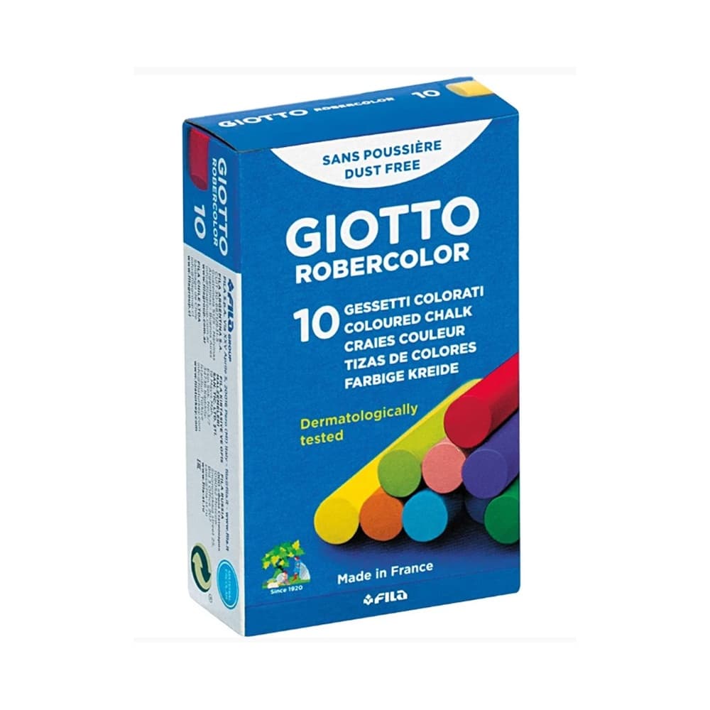 Giz Escolar Colorido Robercolor com 10 Unidades - Giotto