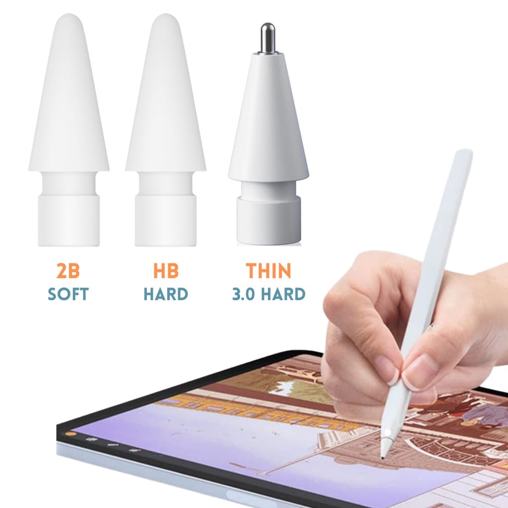 Pontas Finas De Reposição Para Caneta Apple Pencil 1 E 2 Geração iPad  SOFT e HARD