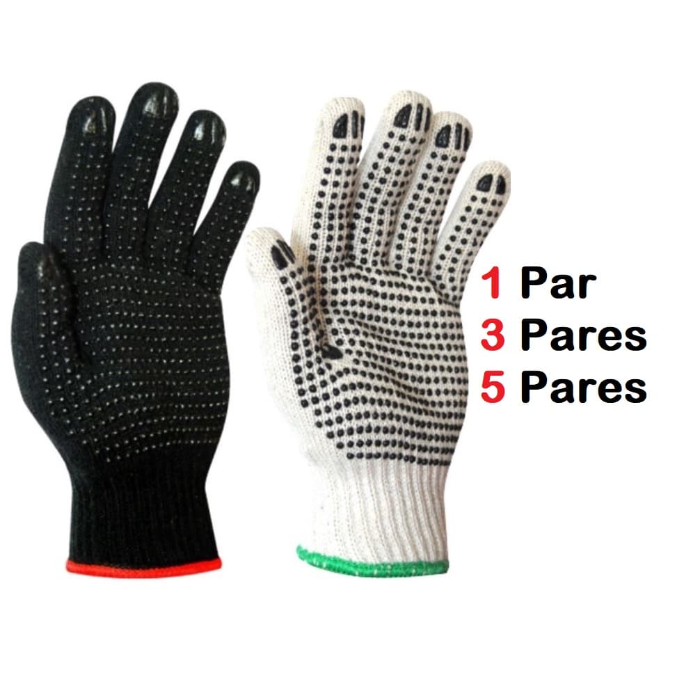 Luva Pigmentada Bolinha Tricotada Proteção EPI Multiuso Malha Algodão Lã Para Jardinagem Construção