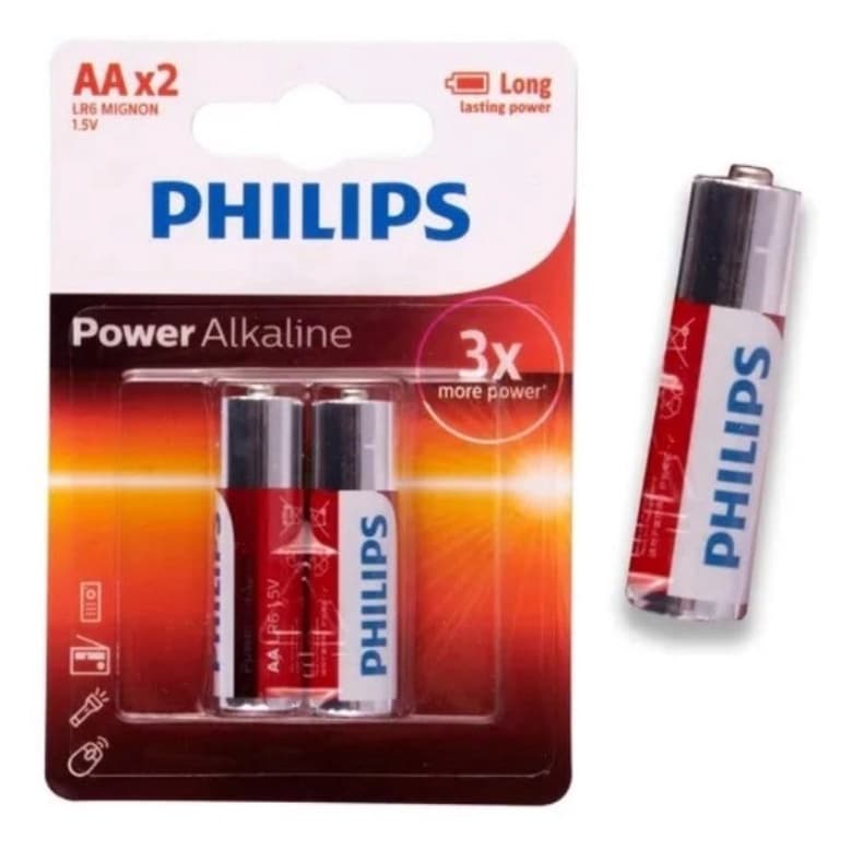Pilha Philips alcalina AA longa duração 2uni