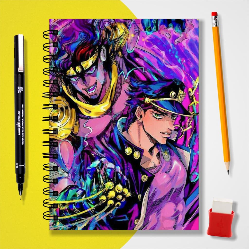 Sketchbook Caderno Desenho Jojo Bizzare Adventure 140 Págs 70 Folhas 180g ou 100 Págs 50 Folhas 240g