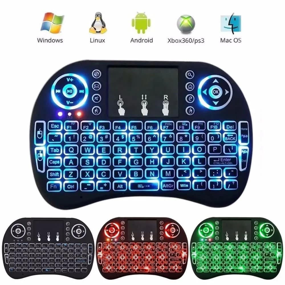 Mini Teclado Controle Sem Fio Para Smart Tv  Pc