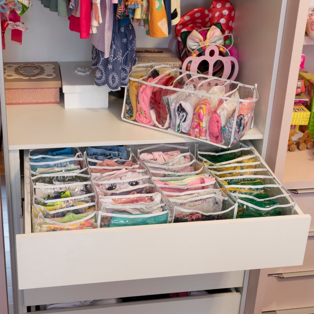 Kit 12 Colmeias Organizadora De Roupa Guarda Roupas Transparente Tamanho M - 40cm x 20cm x 15cm