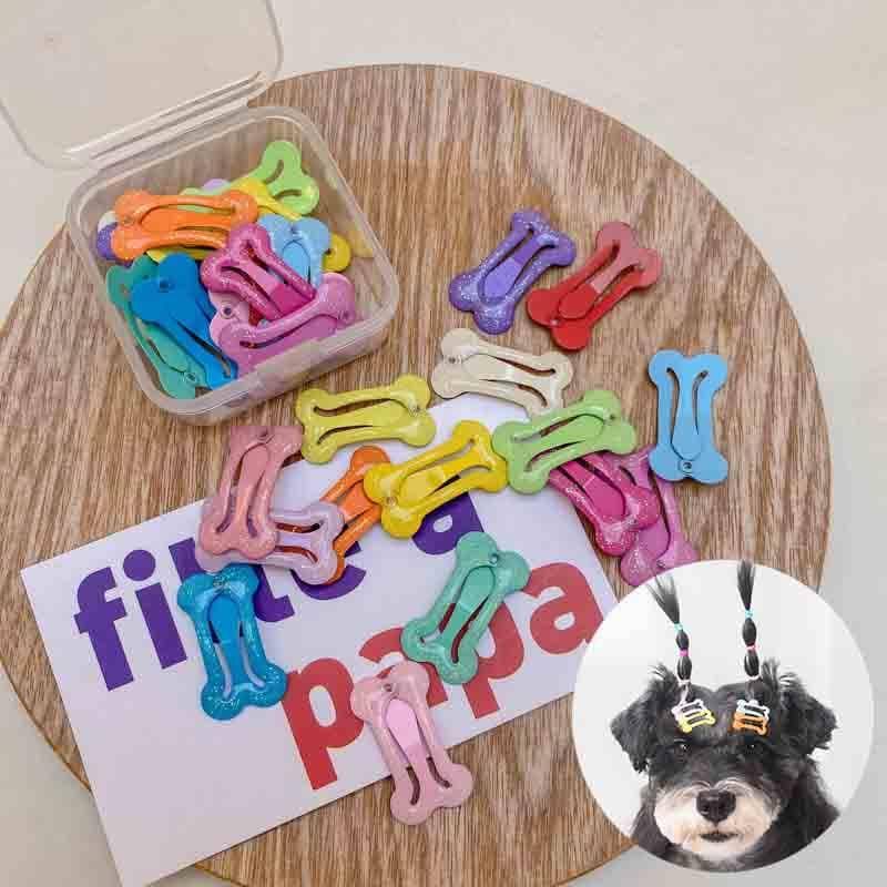 2,5cm Grampos De Pêlos De Osso De Cachorro Gato Barrettes Cor Epoxy BB Acessórios Doce Mini Criança