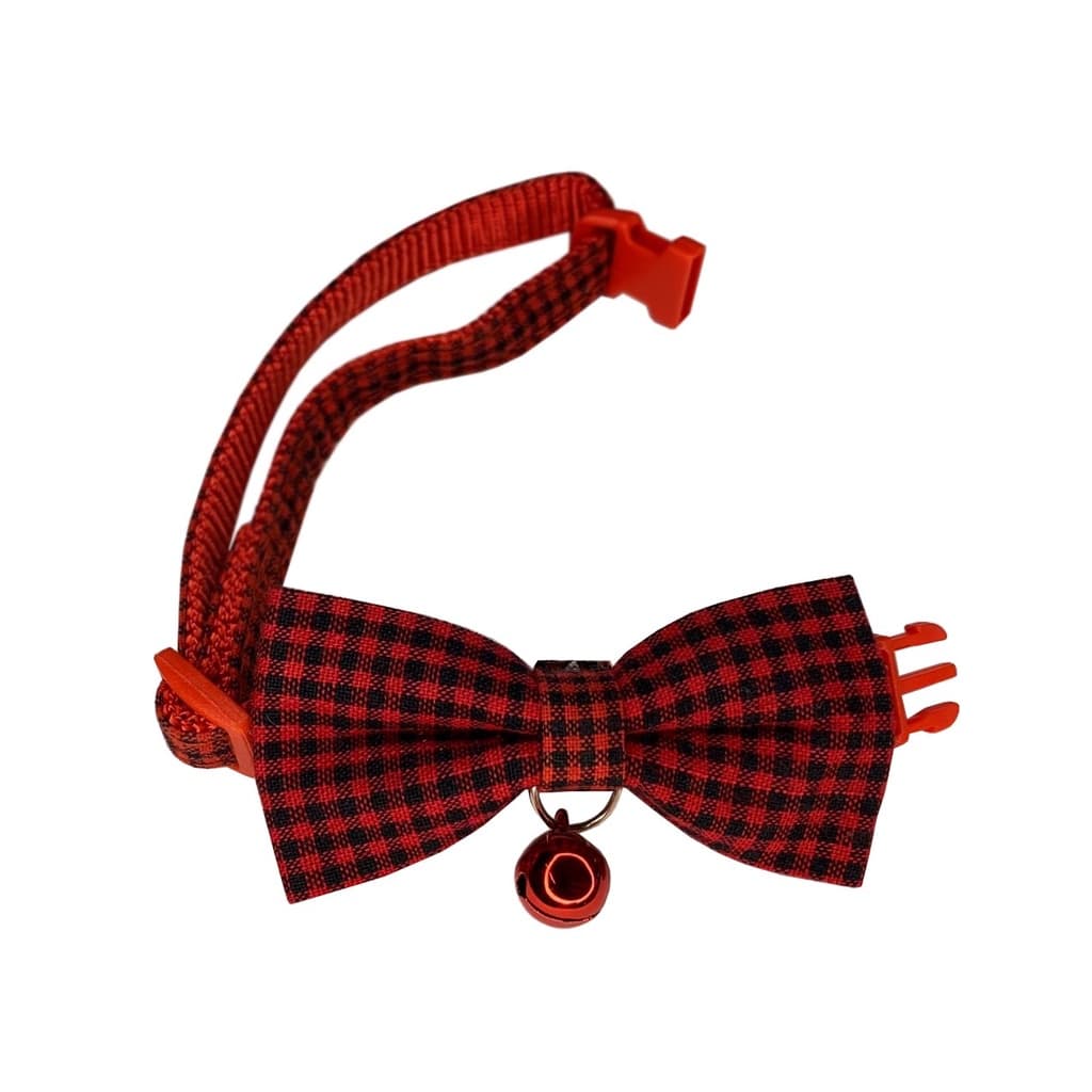 Coleira Premium Modelo Gravata Britânica Ajustável Para Gato ou Cachorro Com Sino Pet LR-0078
