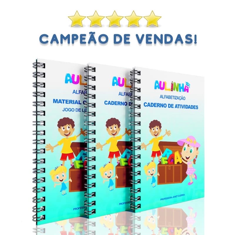 KIT ATIVIDADES DE ALFABETIZAÇÃO INFANTIL COMPLETO. 3 Apostilas: Atividades, Caligrafia, Jogo recorte