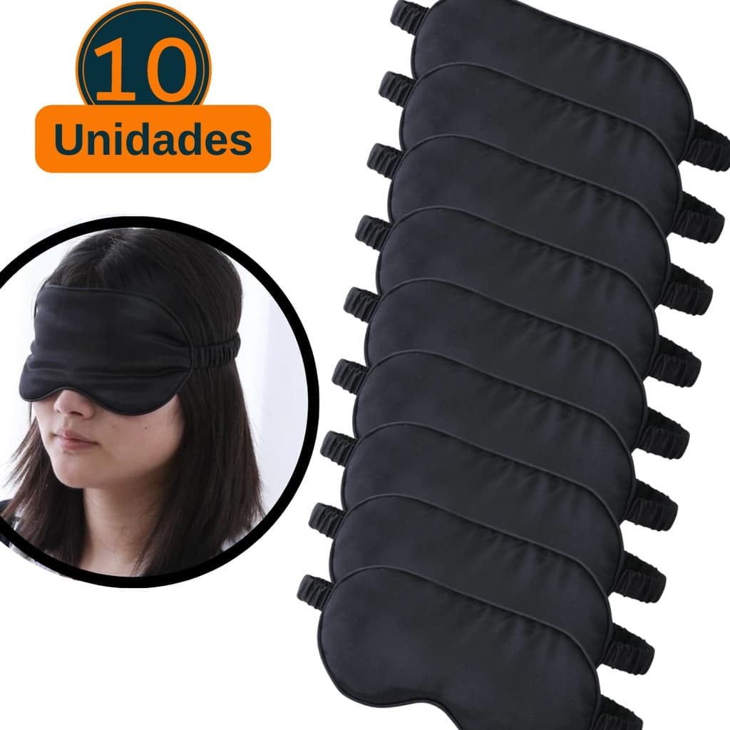 Kit 10 Unidades Mascara Tapa Olho de Dormir Descanso Anti Claridade Para Viagem