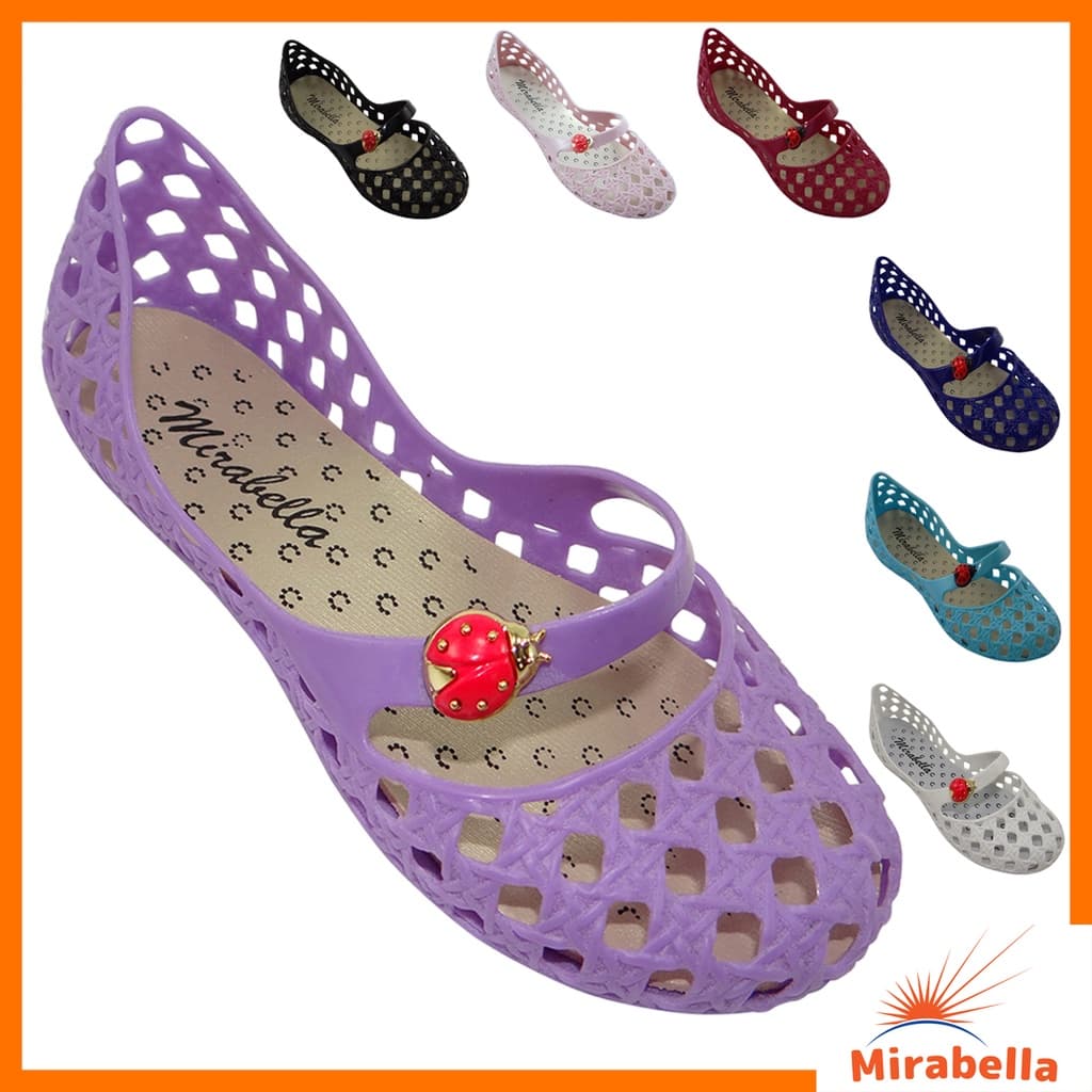 Sapato Feminino Infantil Sapatilha Vazada Joaninha Rasteirinhas Mirabella
