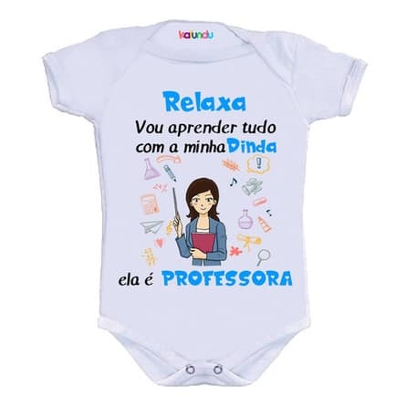 Body Infantil Personalizado Dinda Professora
