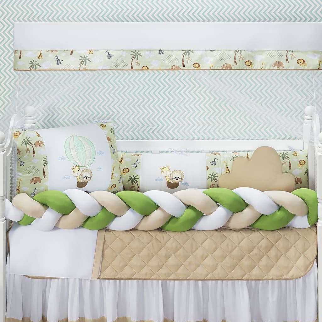 Kit Berço Safari Balão Padrão Americano Nacional Menino Menina 11 Peças