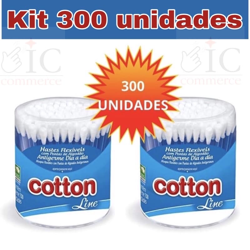 Combo 1 2 4 6 Potes De Hastes Flexíveis Cotonetes Cotton Com 150 Unidades Em Cada