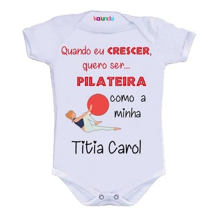 Body Bebê Personalizado Pilateira Como A Titia