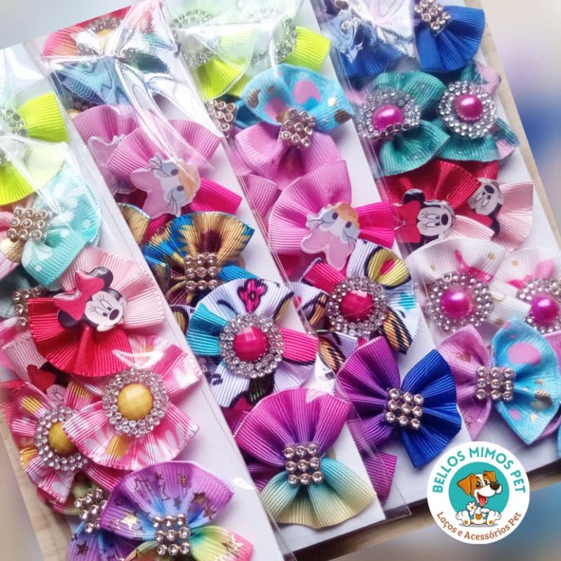 10 Laços M Lacinhos Fêmea  penteado Pet banho e tosa Pronta Entrega