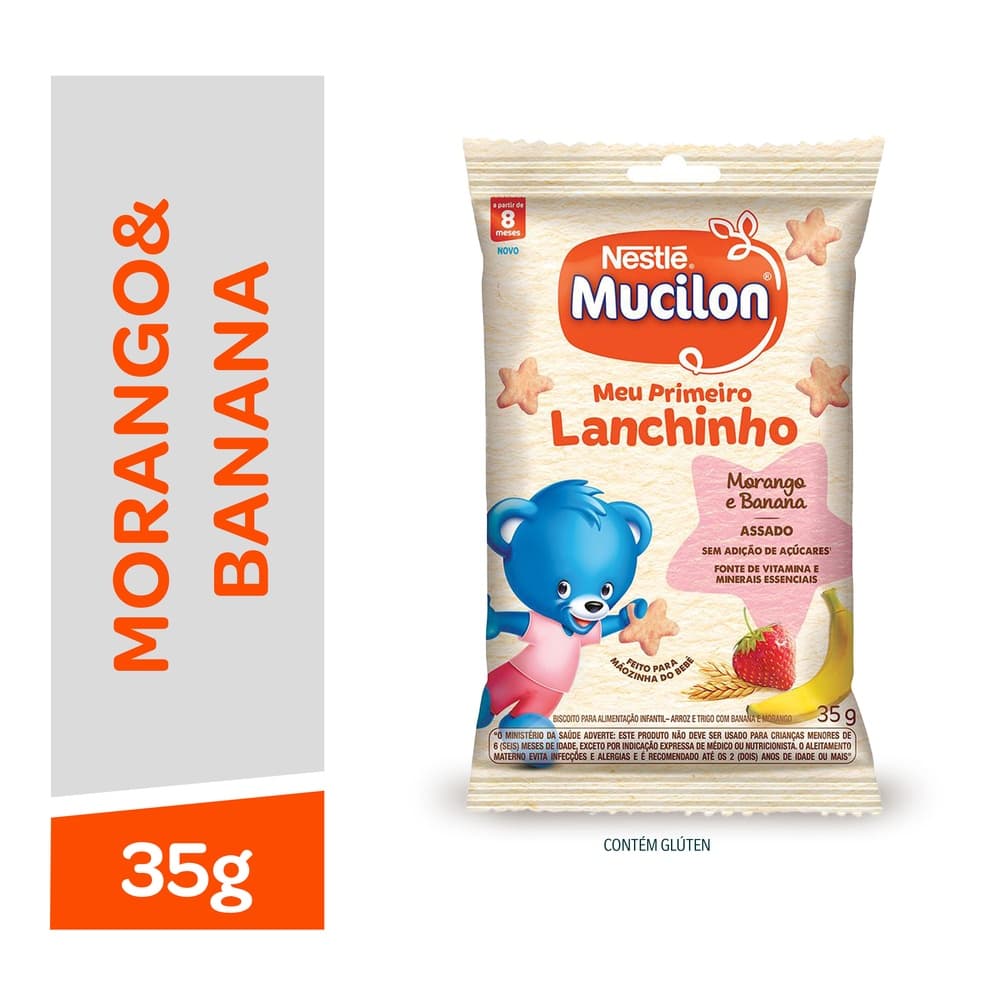 SNACK MUCILON MORANGO E BANANA 35G