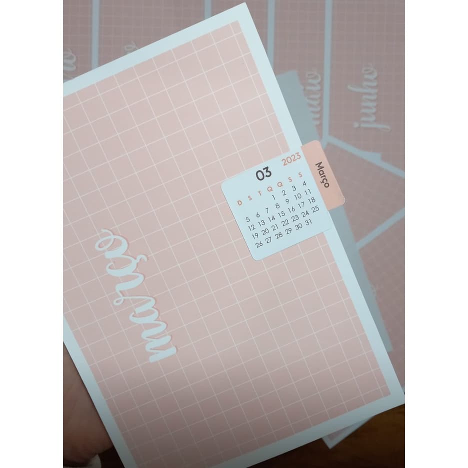 Kit de divisórias e abas com calendário 2026